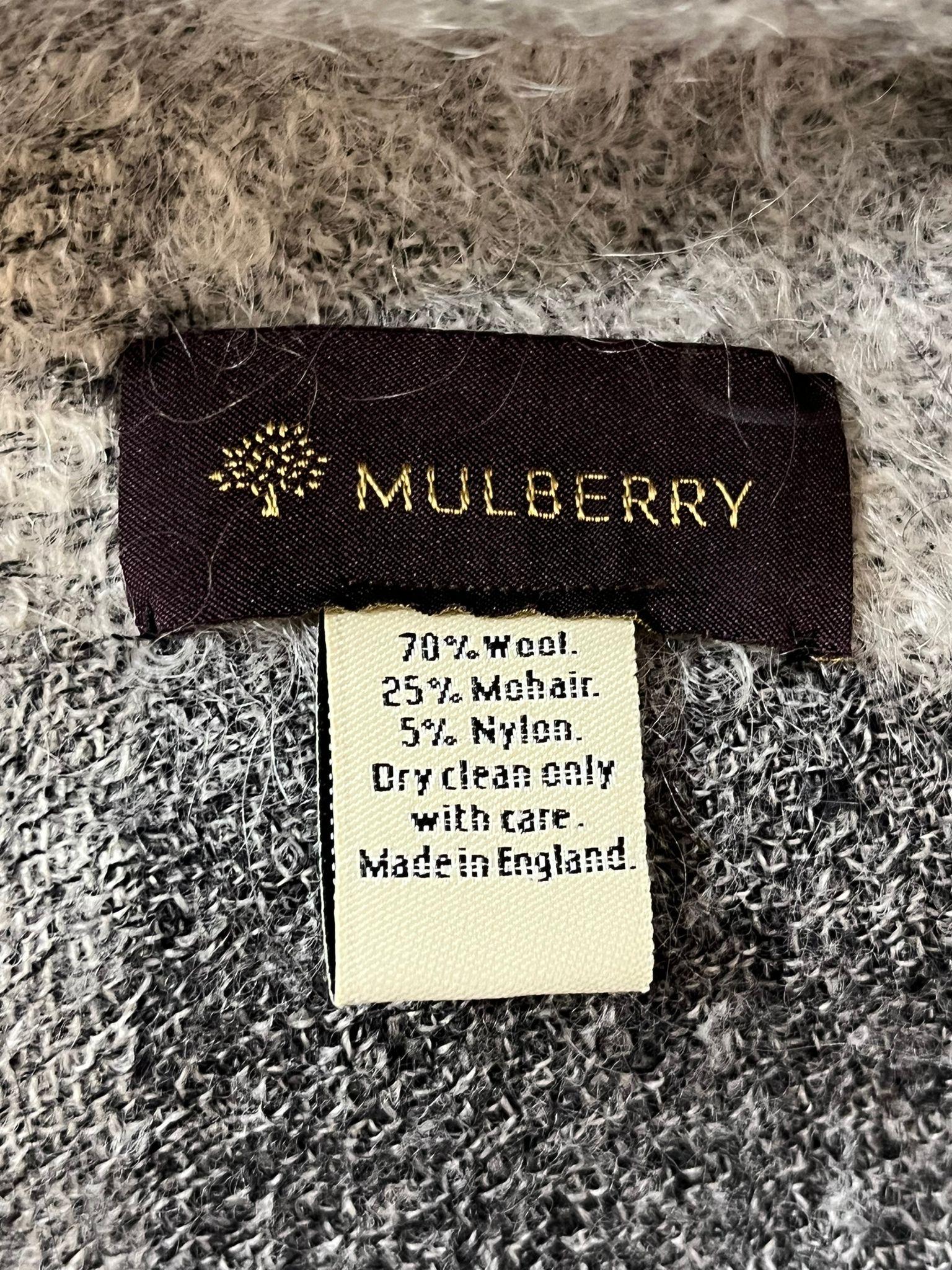 Women's Mulberry Wool & Mohair Checked Shawl/Wrap For Sale