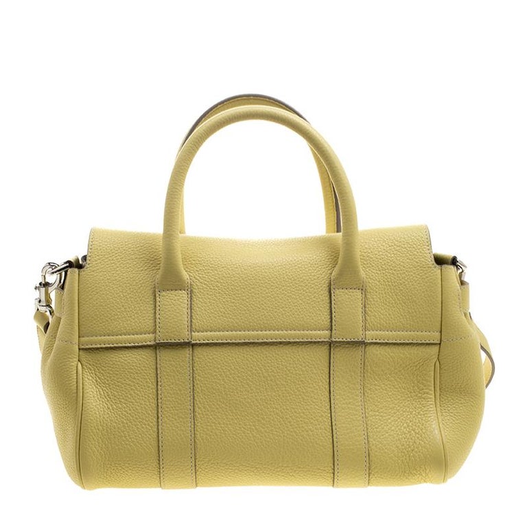 Mulberry Yellow Grain Leather Small Bayswater Satchel For Sale at ...