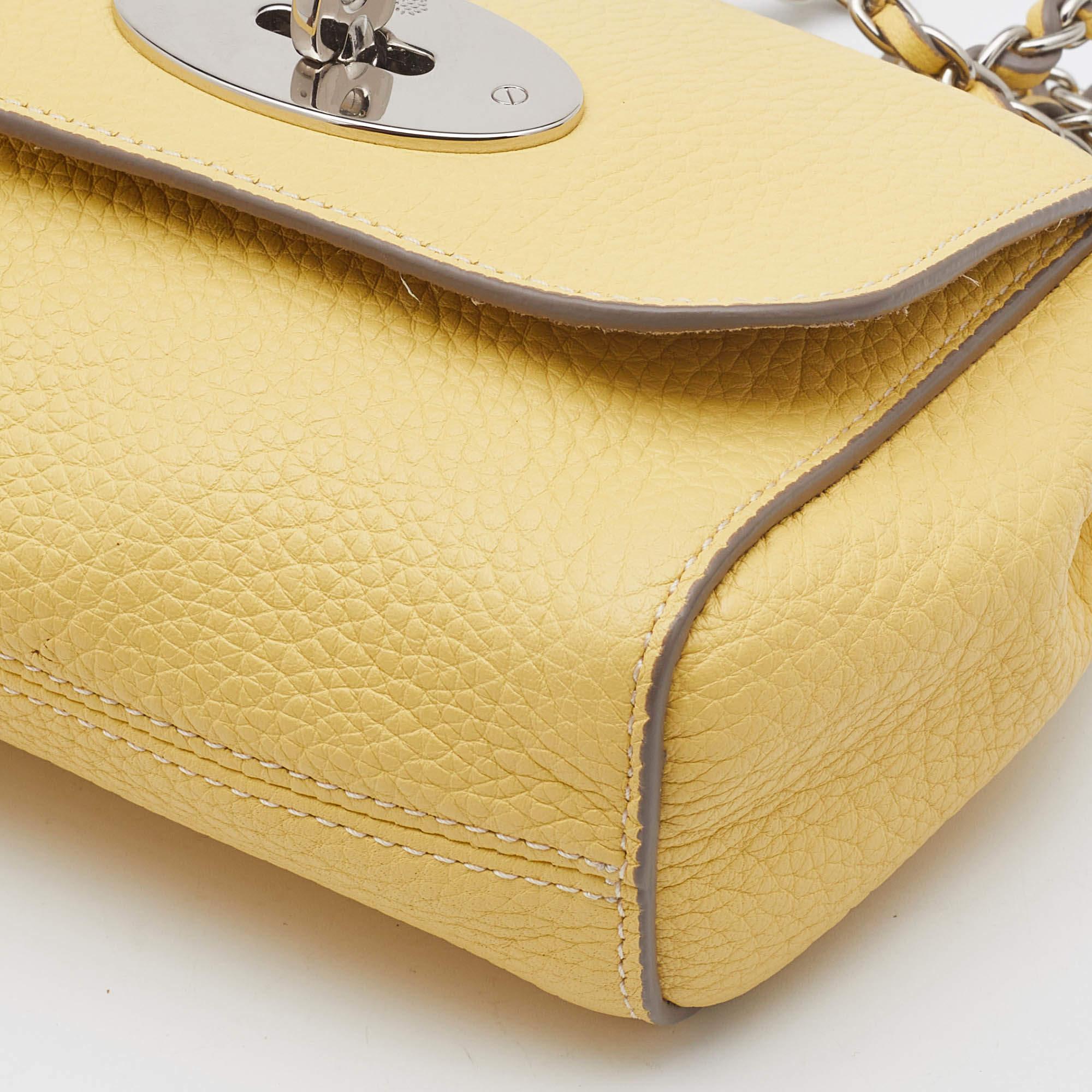 Mulberry Borsa a tracolla Mini Lily in pelle gialla 3