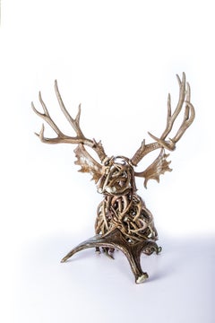 Mule Deer Antler Life Sized Bust Sculpture by The Peak Antler