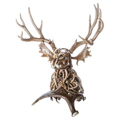 Mule Deer Antler Life Sized Bust Sculpture by The Peak Antler