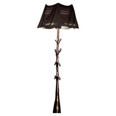 Late 19th Century Salvador Dalí Muletas Sculpture Black Edition Linen Shade Lamp