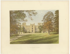 Mulgrave Castle, Yorkshire, Antique Morris Woodblock Print, circa 1870