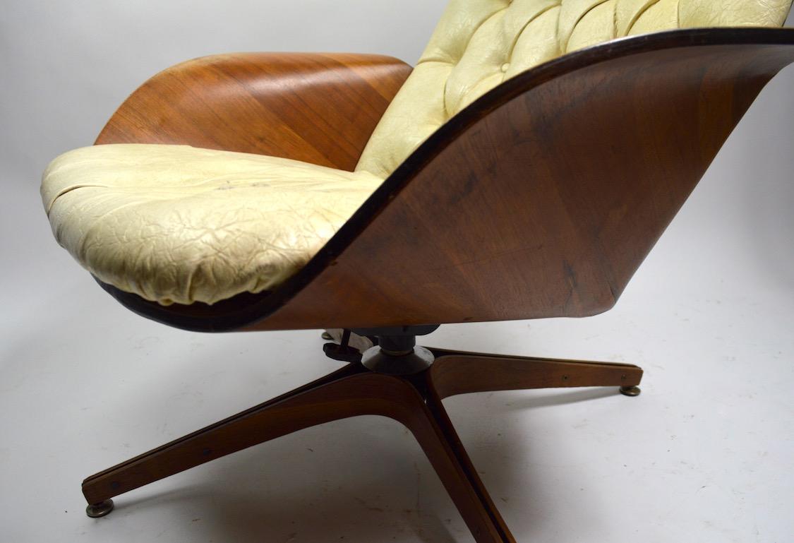 Mulhauser for Plycraft Lounge Chair and Ottoman In Fair Condition In New York, NY