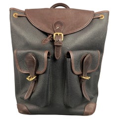 MULHOLLAND Black & Brown Color Block Coated Canvas Backpack