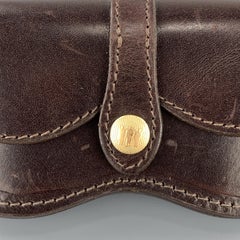 MULHOLLAND BROTHERS Brown Leather Eyewear Case