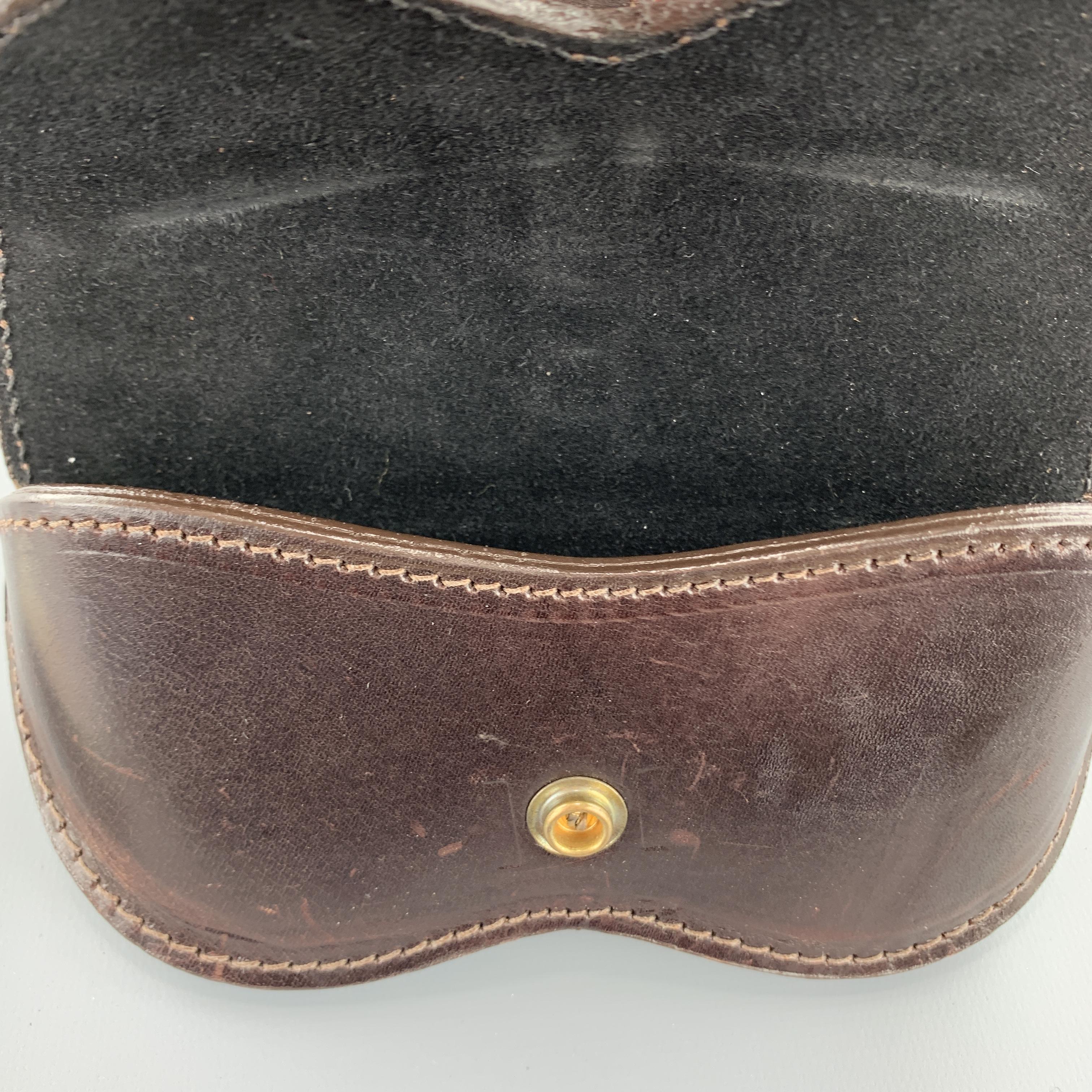 MULHOLLAND BROTHERS Brown Leather Eyewear Case 1