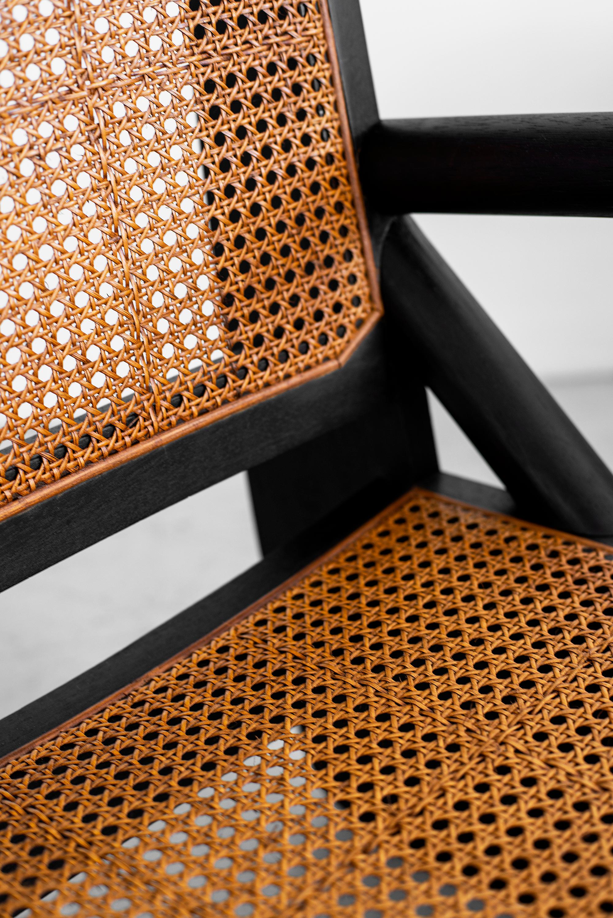 American Mulholland Caned Chairs in Ebony