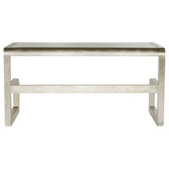 Mulholland Desk in Antique Silver and Glass by Innova Luxuxy Group