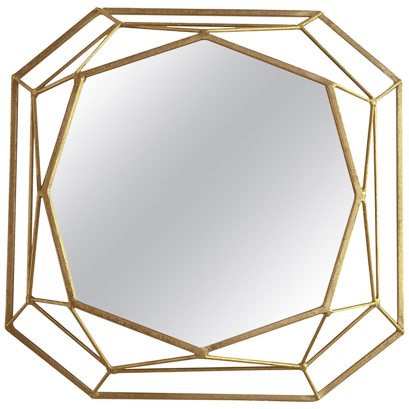 Mulholland Mirror in Gold Leaf by Innova Luxuxy Group For Sale