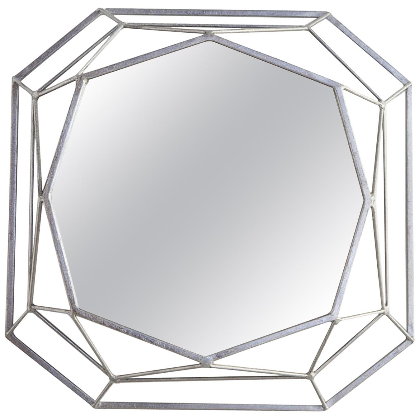 Mulholland Mirror in Silver Leaf by Innova Luxuxy Group For Sale