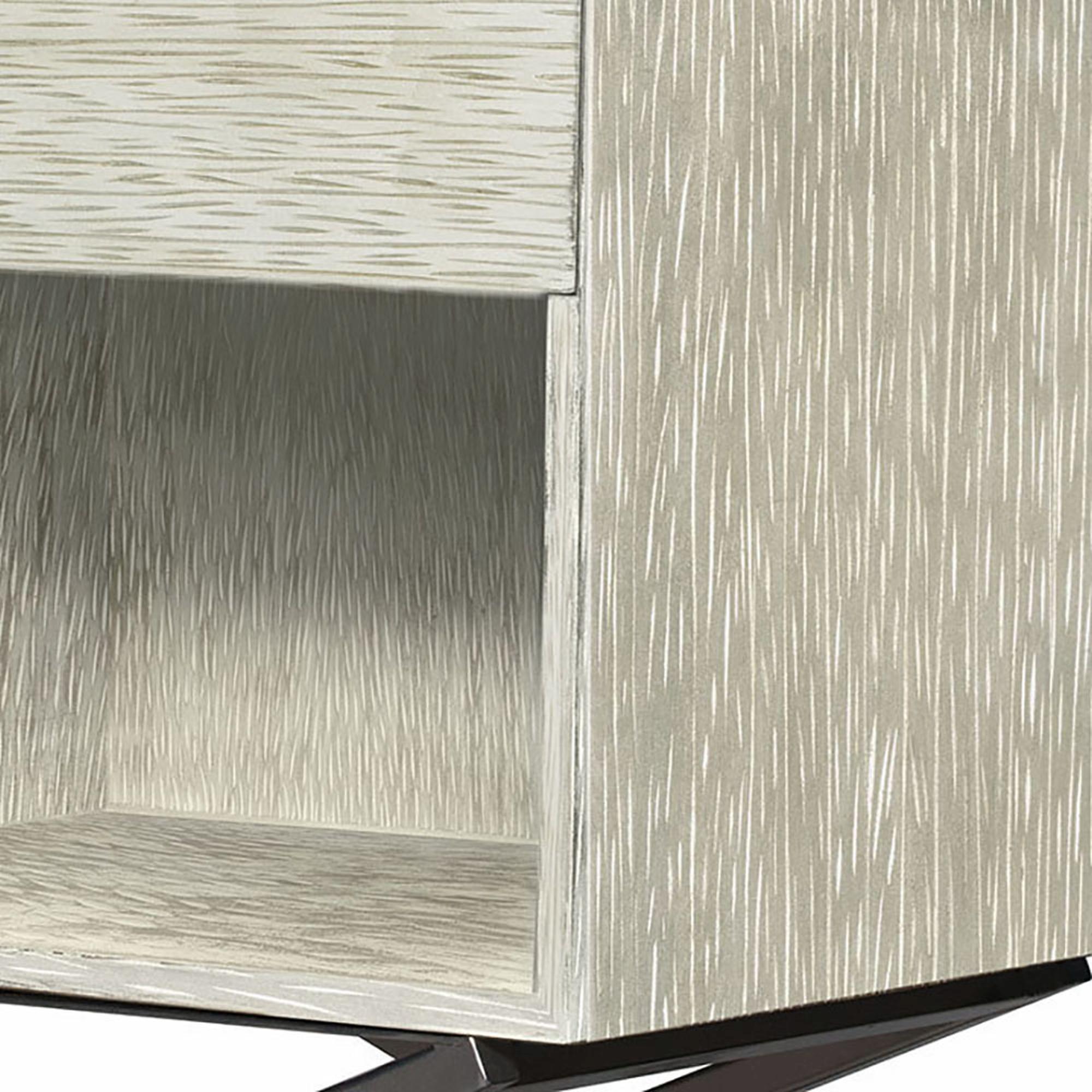 Mexican Mulholland Nightstand in Aged Silver and Natural Metal by Innova Luxuxy Group For Sale
