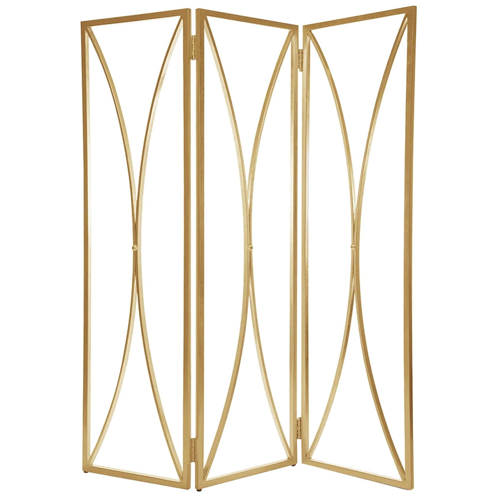 Mulholland Room Screen in Gold Leaf by Innova Luxuxy Group For Sale