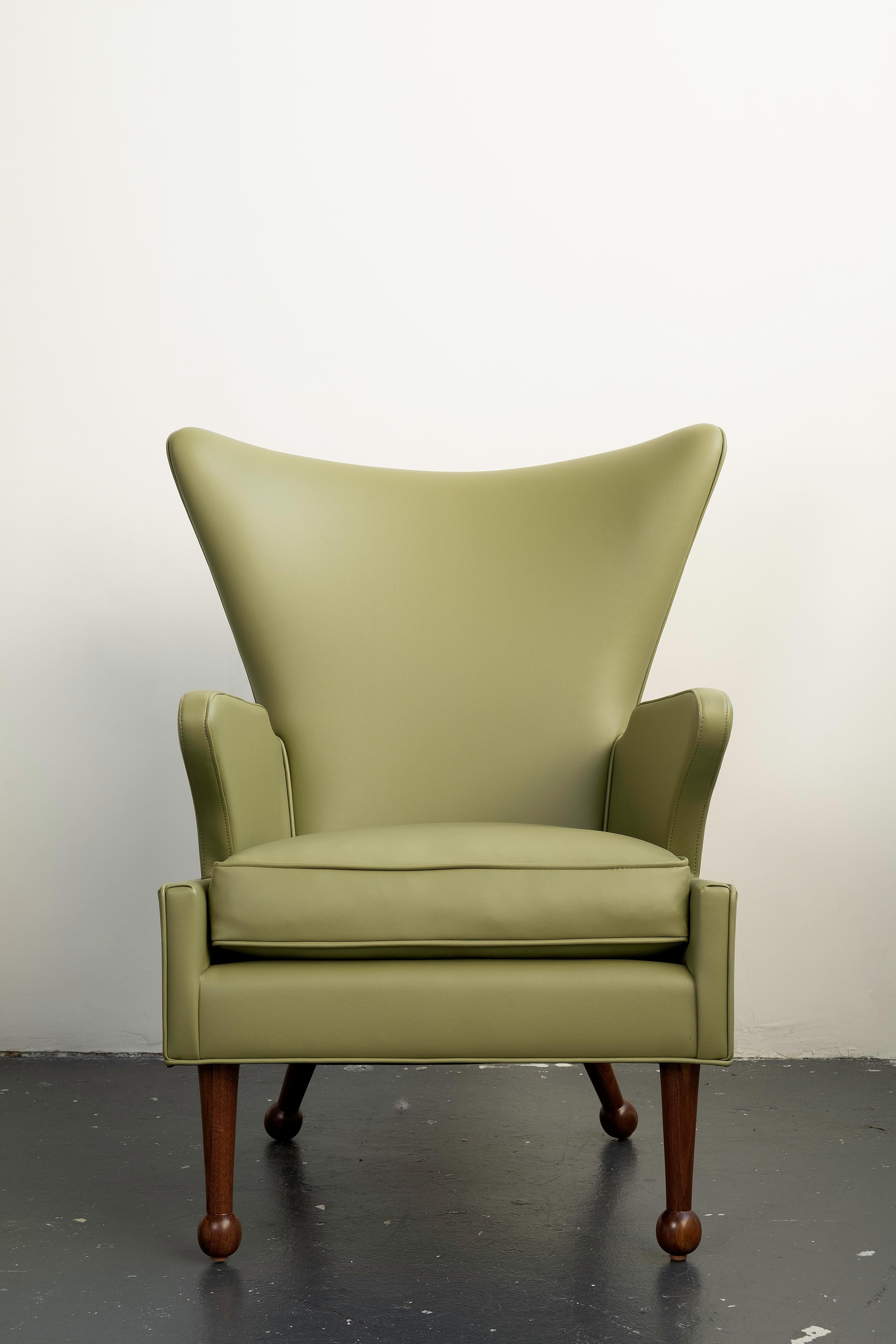 North American Mulholland Wing Chair and Ottoman