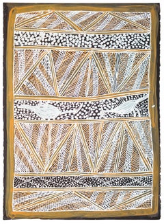 "Untitled XI" Aboriginal Earth Pigment on Paper Piece by Mulkun Wirrpanda