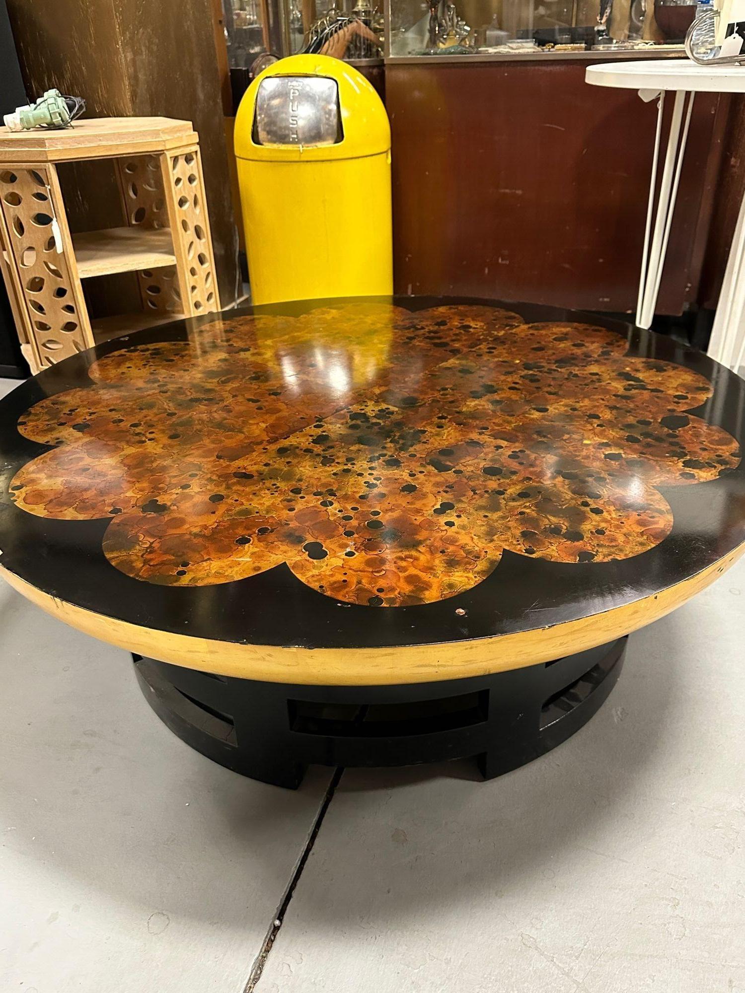 Mid-20th Century Muller & Barringer for Kittinger Coffee Table with Lacquer Top, Circa 1950 For Sale