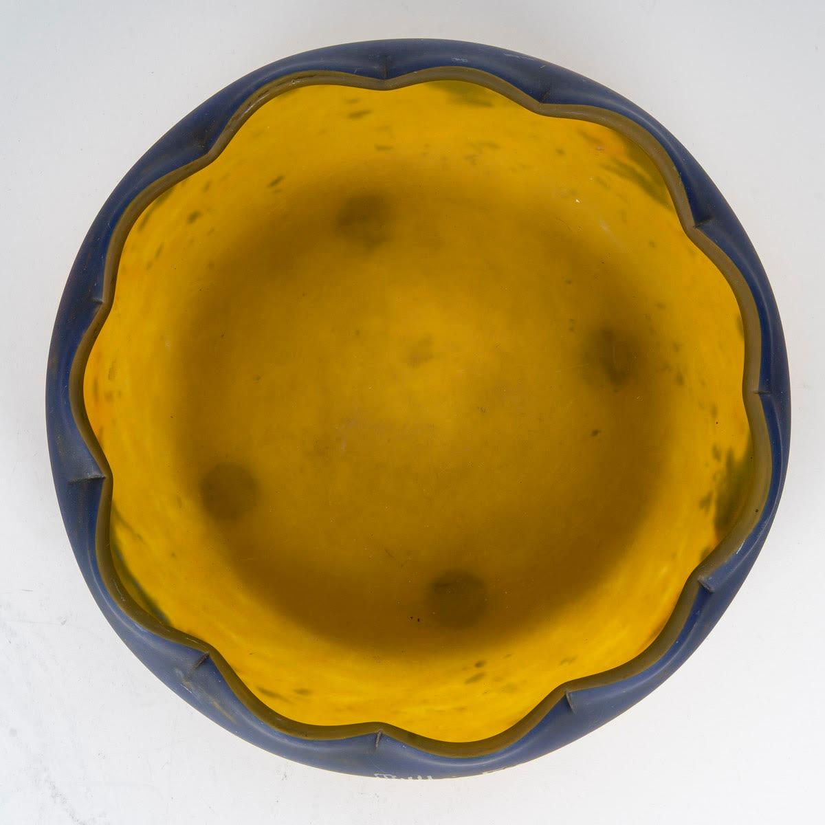 Vetro Ciotola di vetro I. Muller Frère, 1900, Art Nouveau. in vendita