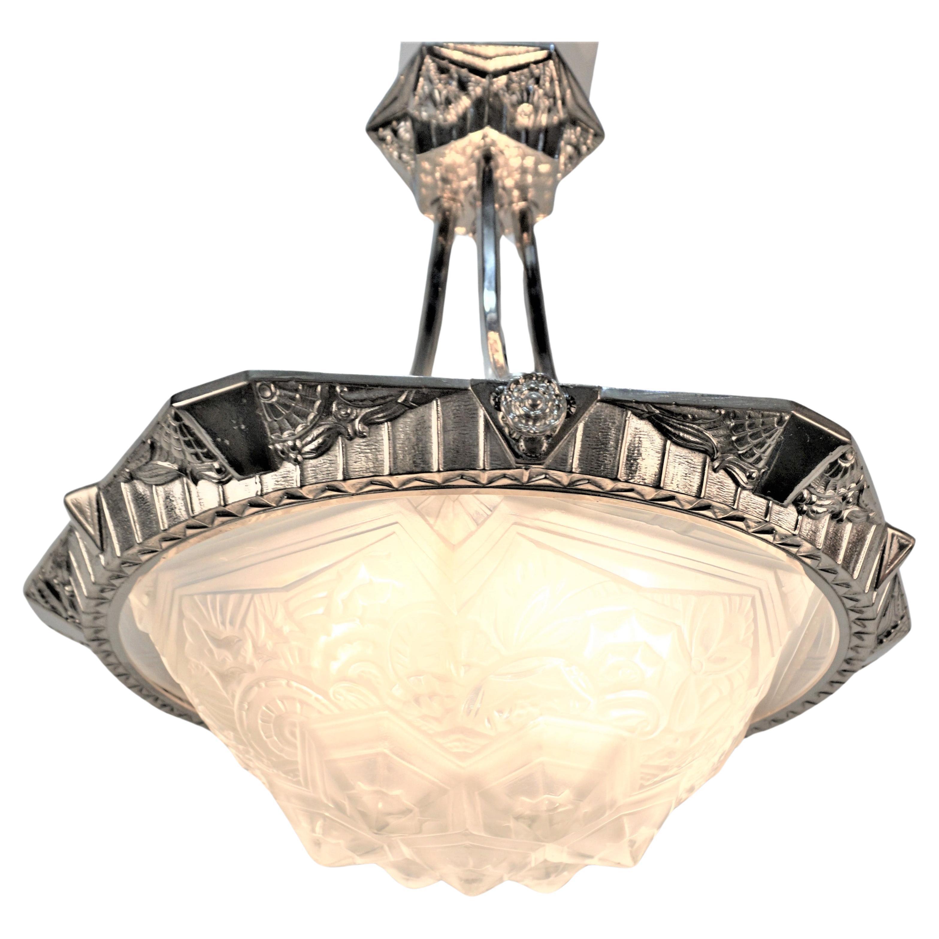 Muller Freres 1920's Art deco chandelier  For Sale