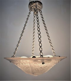 Muller Freres 1920's Art Deco Pendelleuchte