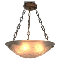 Muller Freres 1920's Art Deco Pendent Chandelier