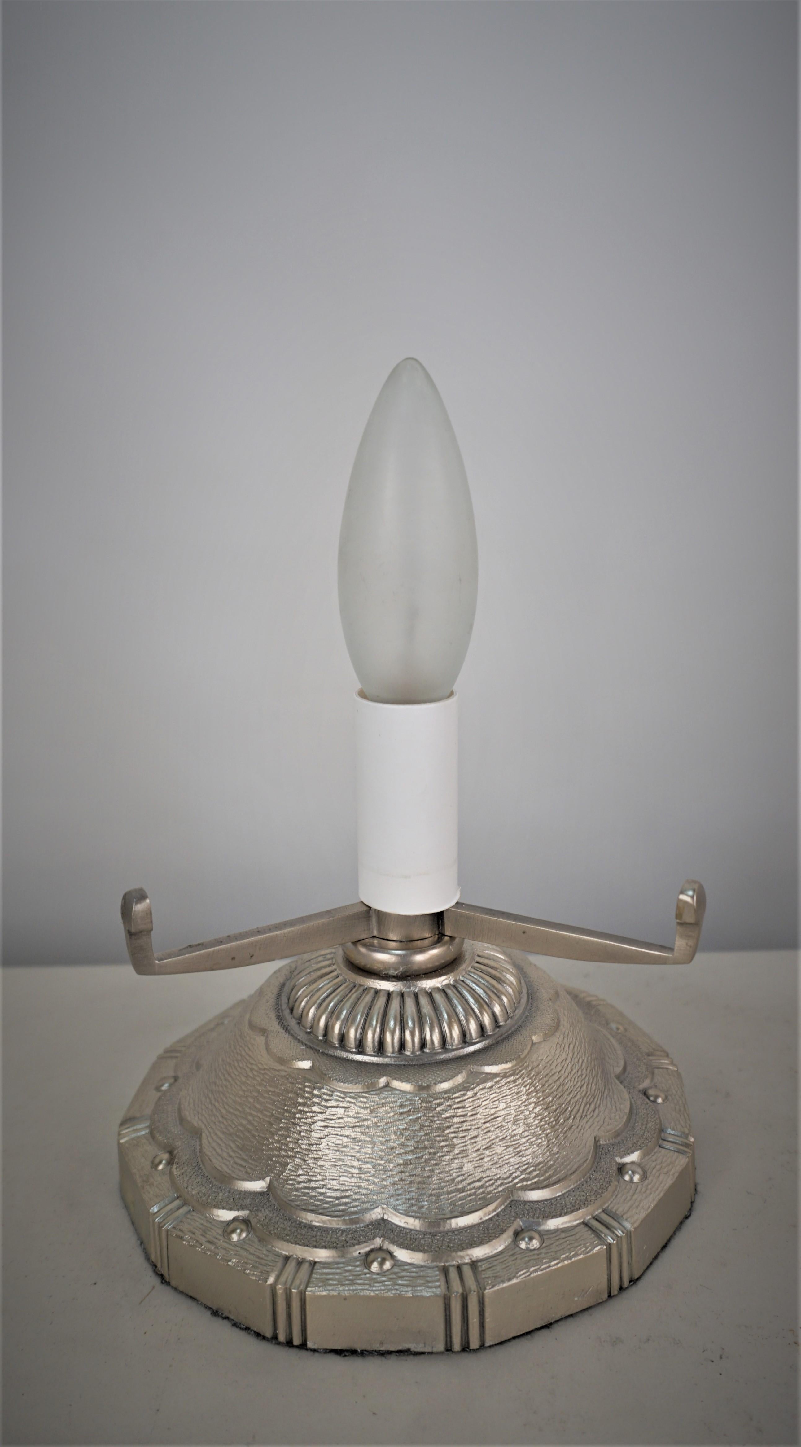 Muller Freres Acid Textured Glass Art Deco Table Lamp 1