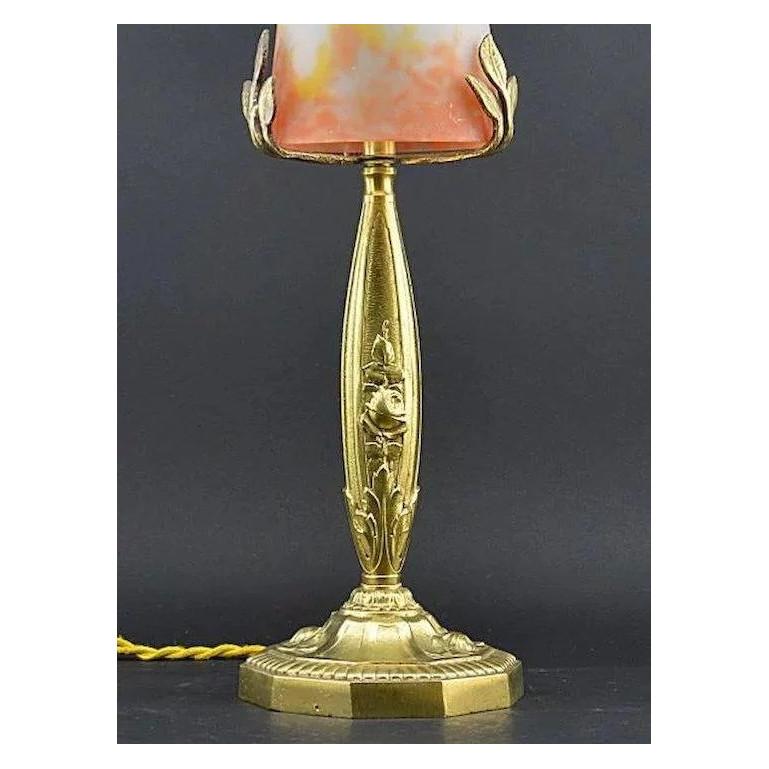 Muller Freres and Charles Ranc French Art Deco Bronze Table Lamp, 1925 In Excellent Condition In Saint-Amans-des-Cots, FR