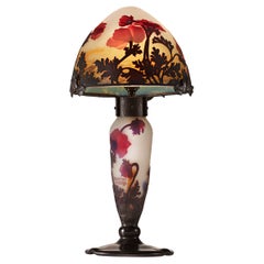Muller Fréres Anemone Cameo Glass Lamp