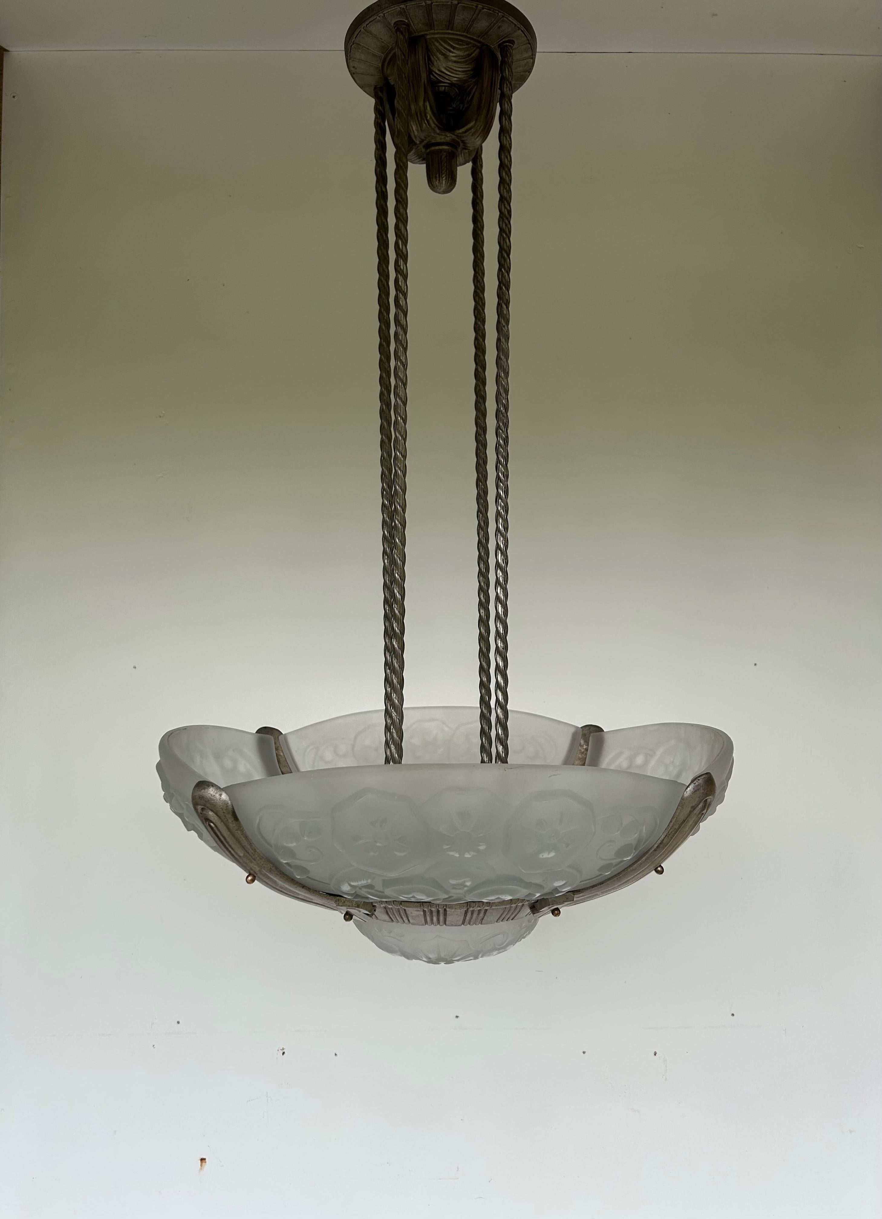 Muller Frères Art Deco Chandelier For Sale 4