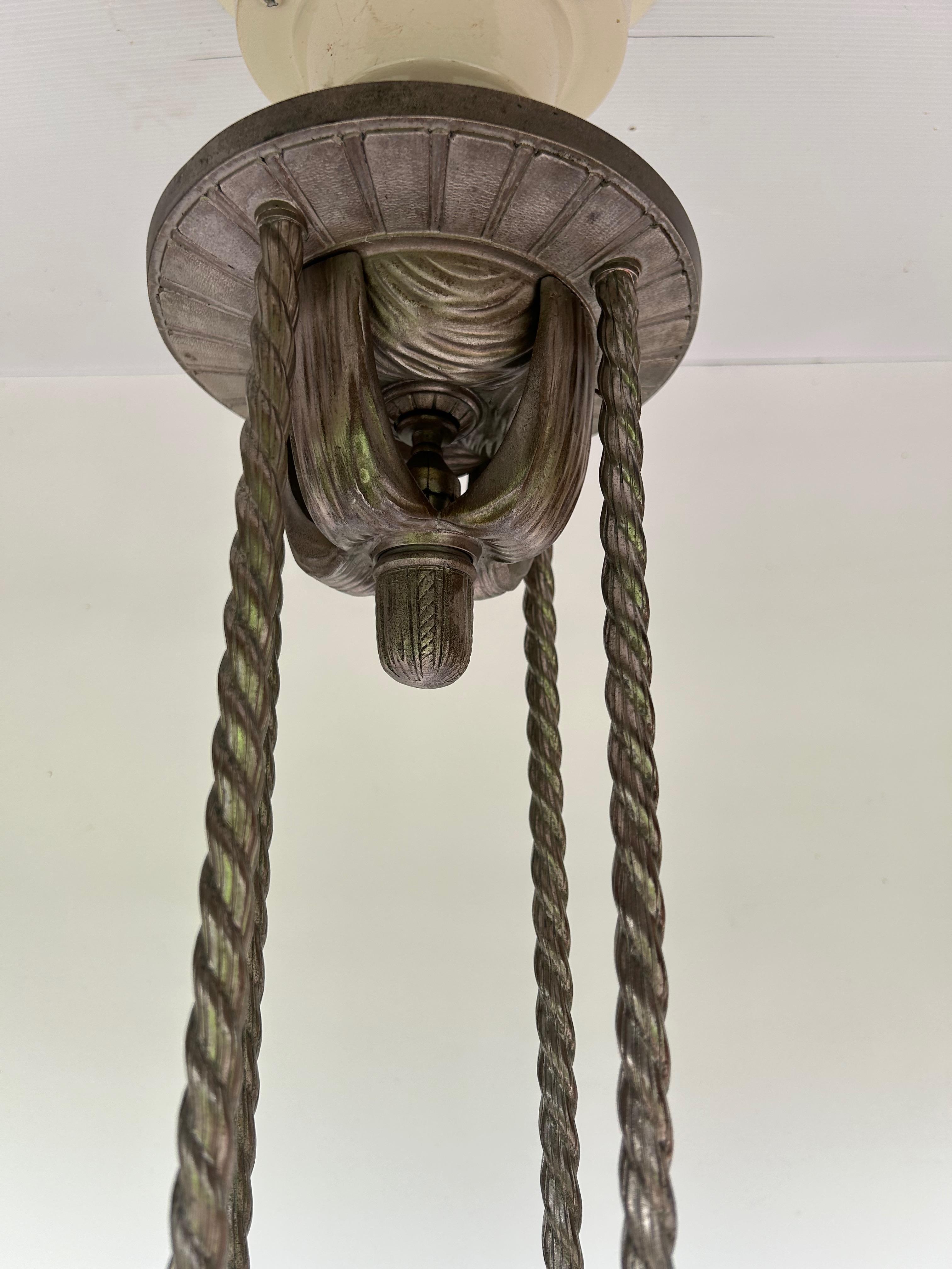20th Century Muller Frères Art Deco Chandelier For Sale