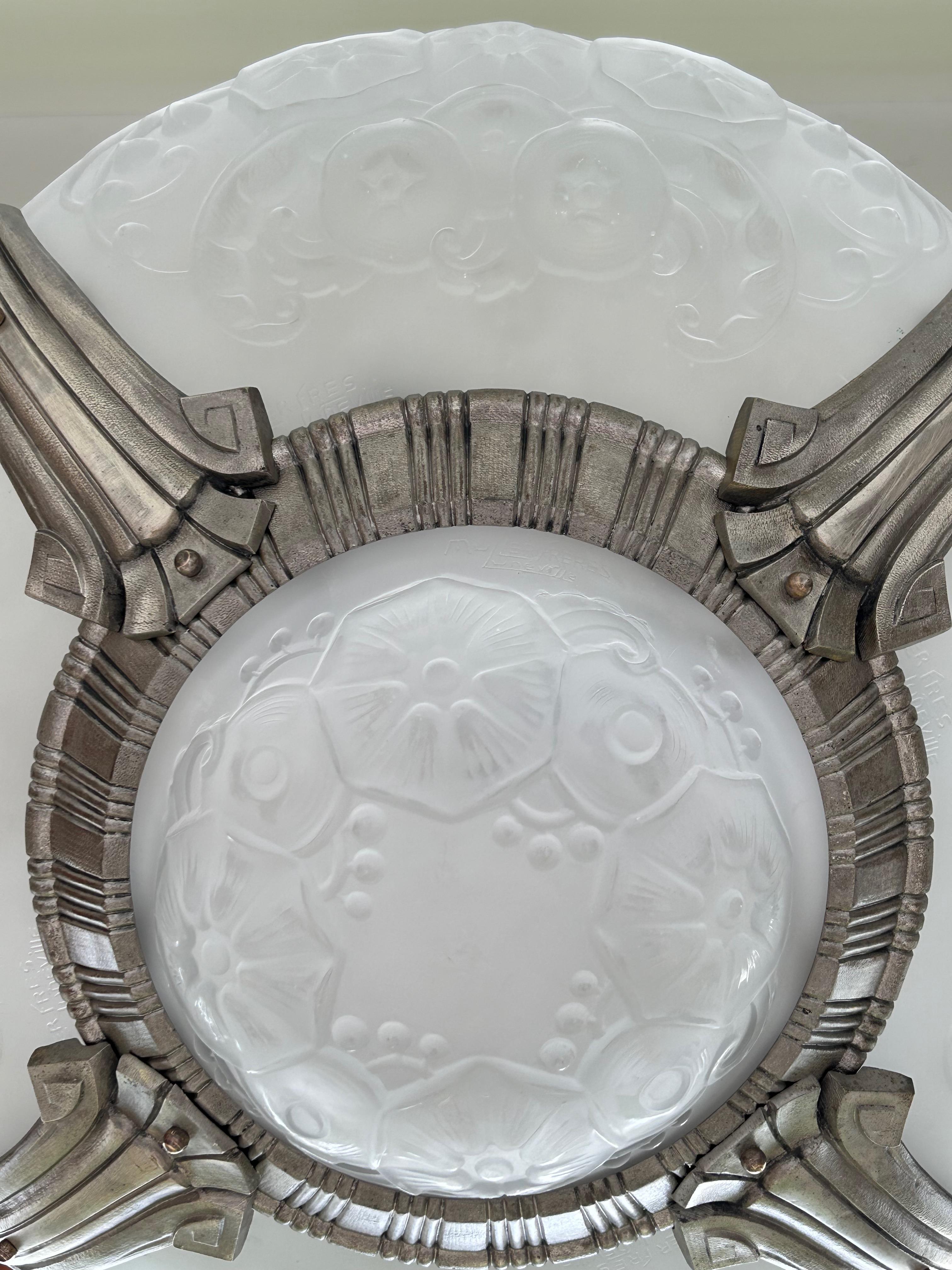 Muller Frères Art Deco Chandelier For Sale 2