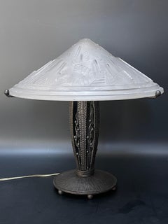 Muller Frères Art Deco Lampe