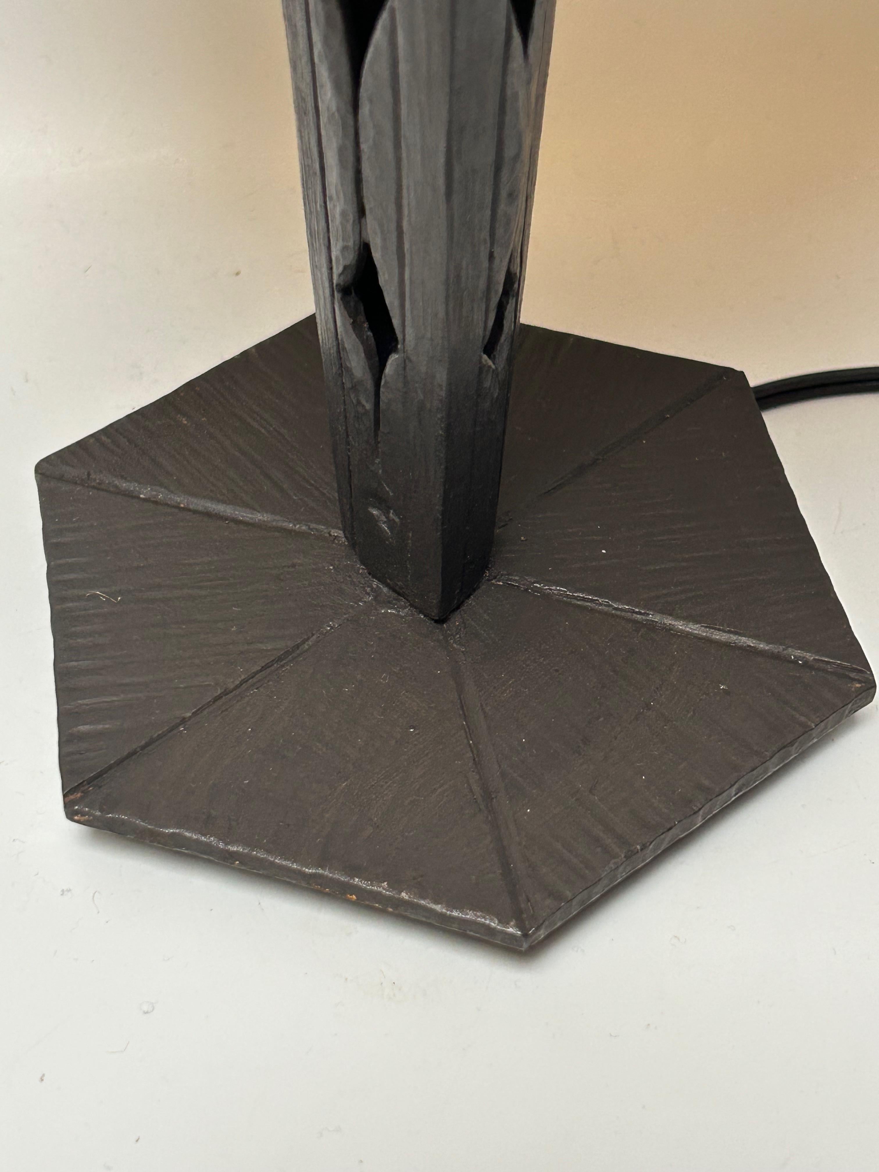 Hammered Muller Freres Art Deco Lamp For Sale