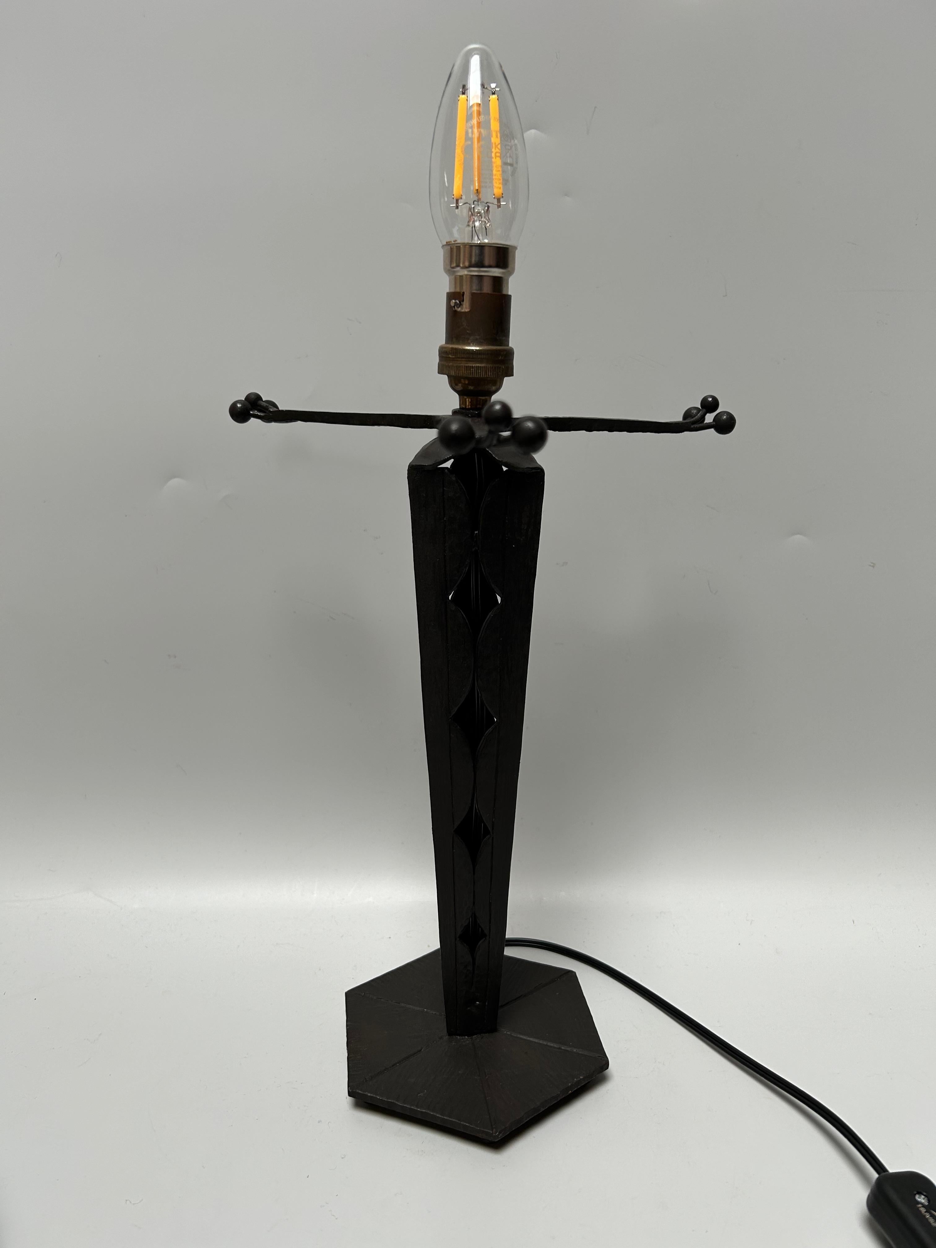 Glass Muller Freres Art Deco Lamp For Sale