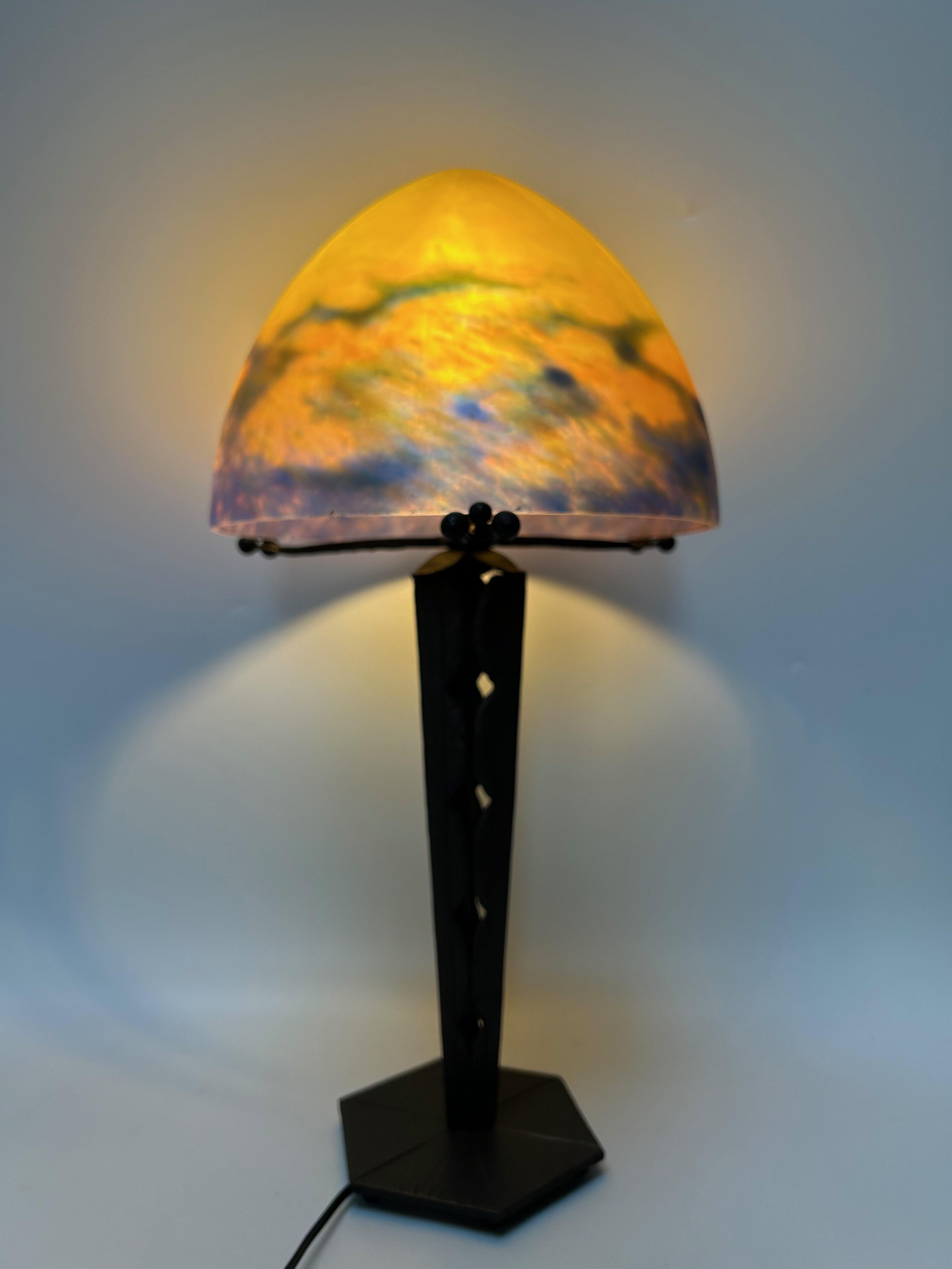 Muller Freres Art Deco Lamp For Sale 2