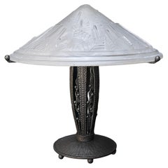 Vintage Muller Frères Art Deco Lamp