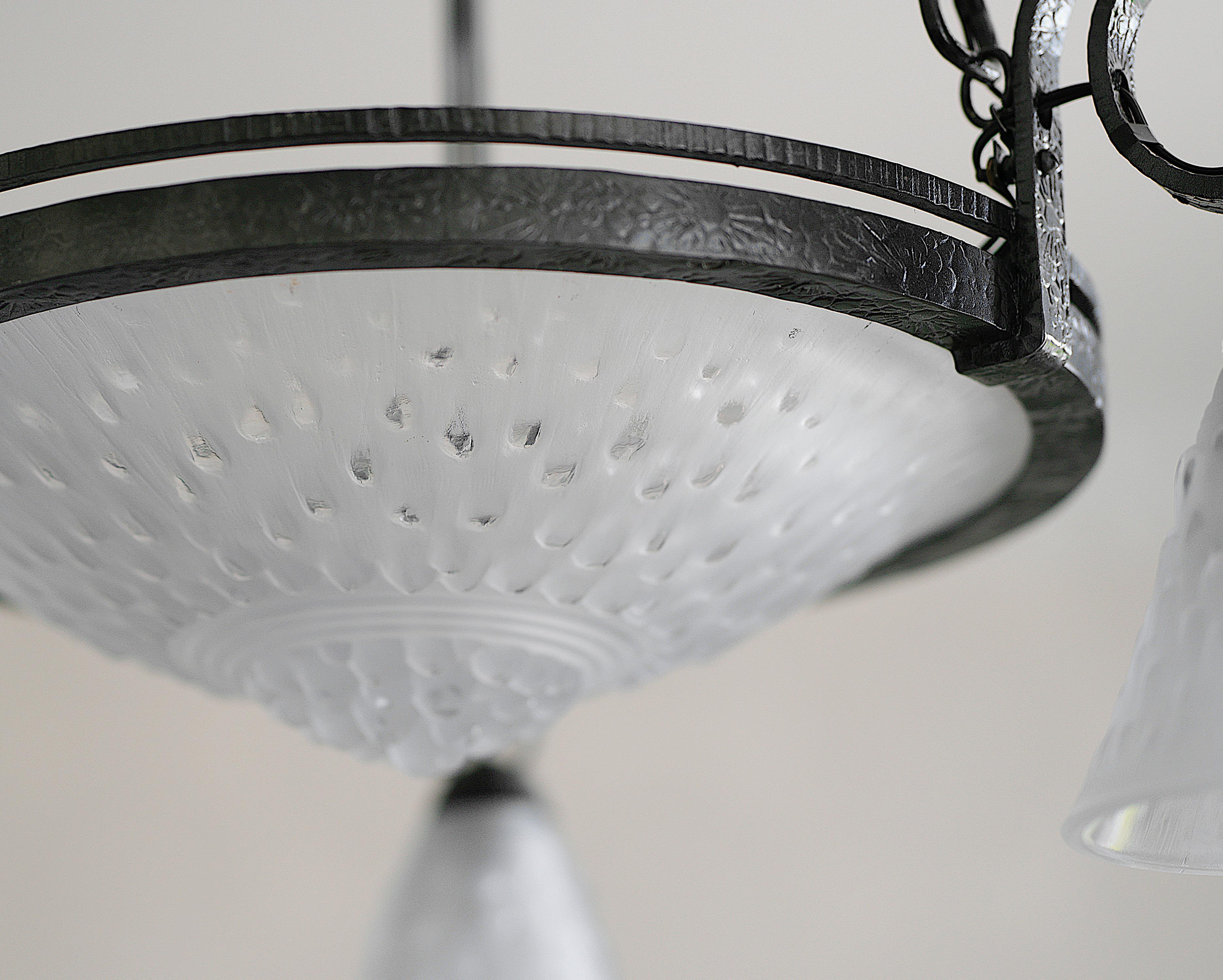 Lampadario a pioggia MULLER FRERES Art Deco, 1920 in vendita 5