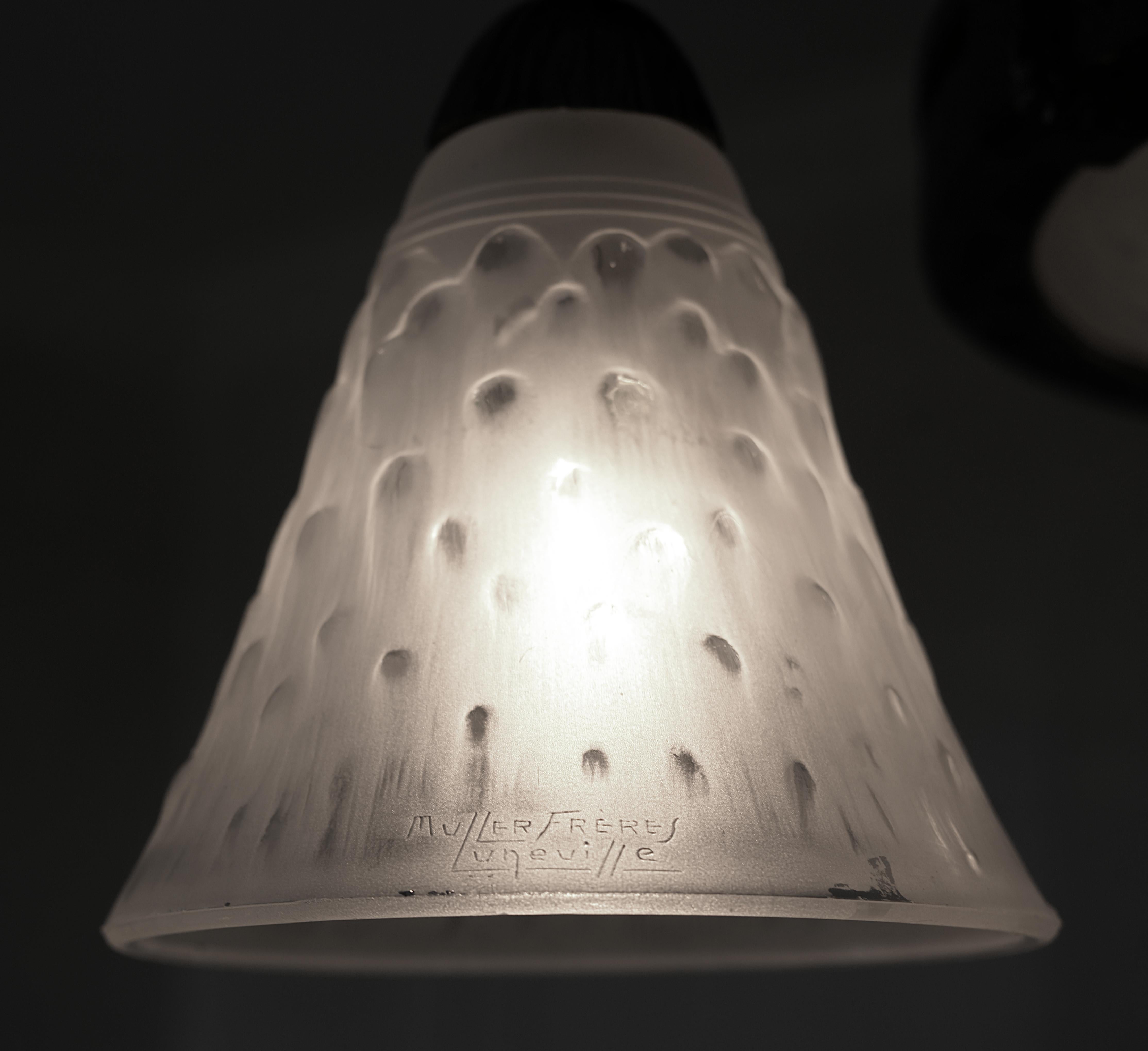 Lampadario a pioggia MULLER FRERES Art Deco, 1920 in vendita 10