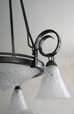 Lustre Art Déco Rain MULLER FRERES, 1920