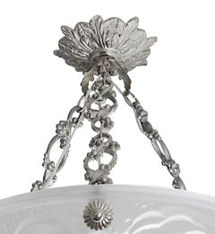 Muller Freres Art Deco Swallow Pendant Chandelier 1920 Rare 7 shades available