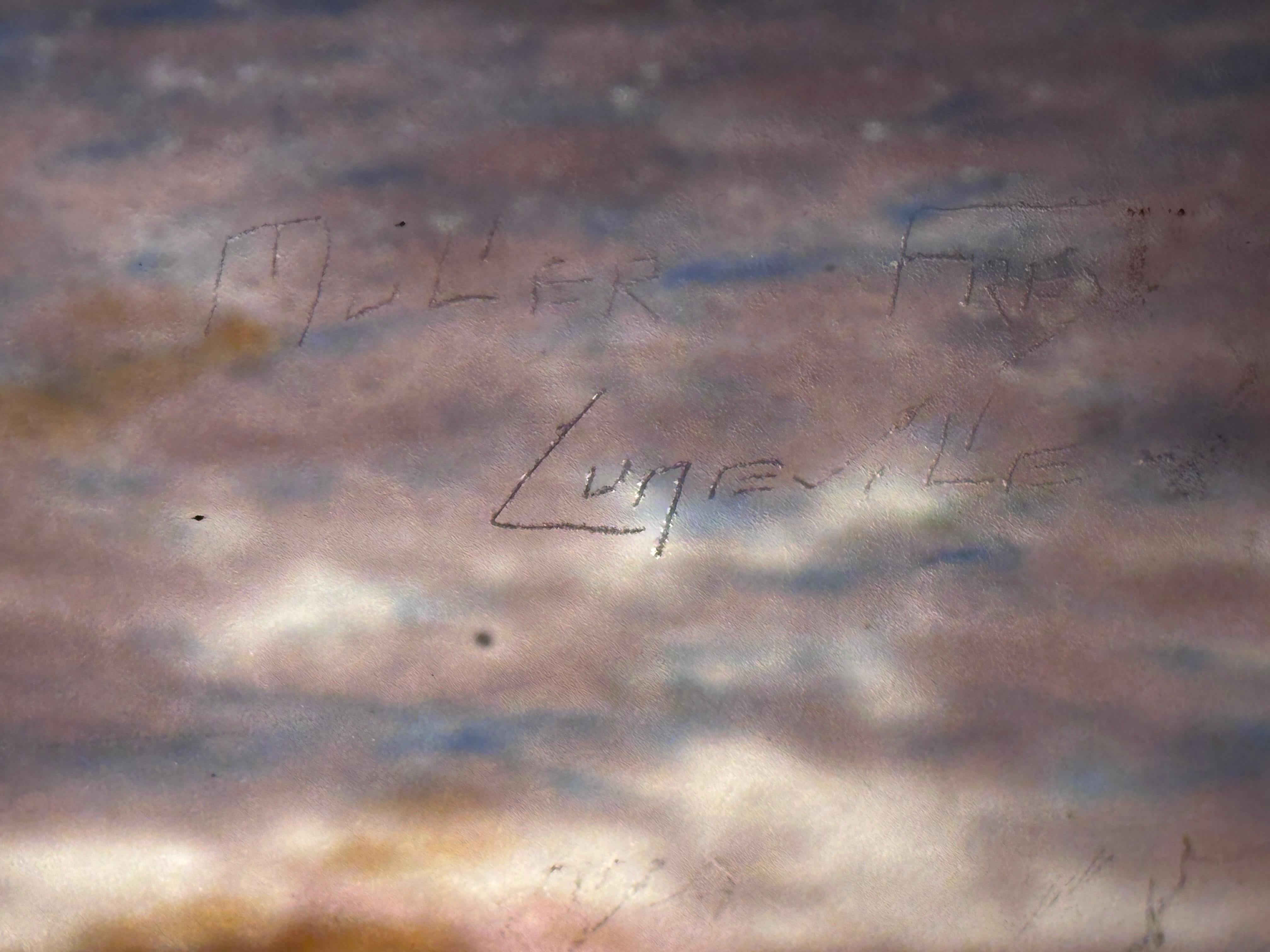 Lampadario in ferro battuto e vetro artistico Muller Frères Art Deco, Francia 1920 In condizioni buone in vendita a San Francisco, CA