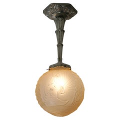 MULLER FRERES Bird Pendant Chandelier Ceiling-light, 1920