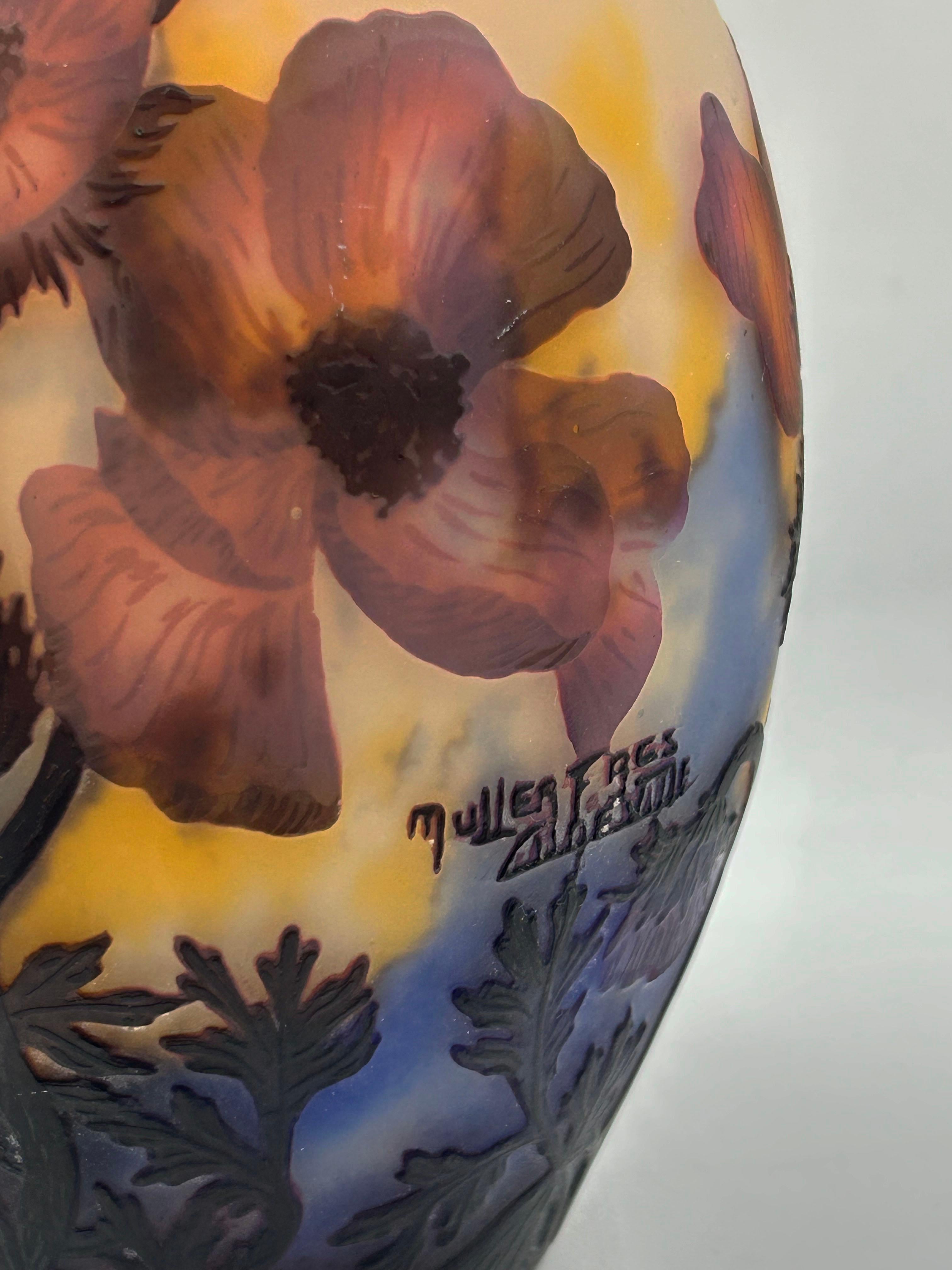 Art nouveau Iler Frères vase en camée circa 1910-1920 en vente