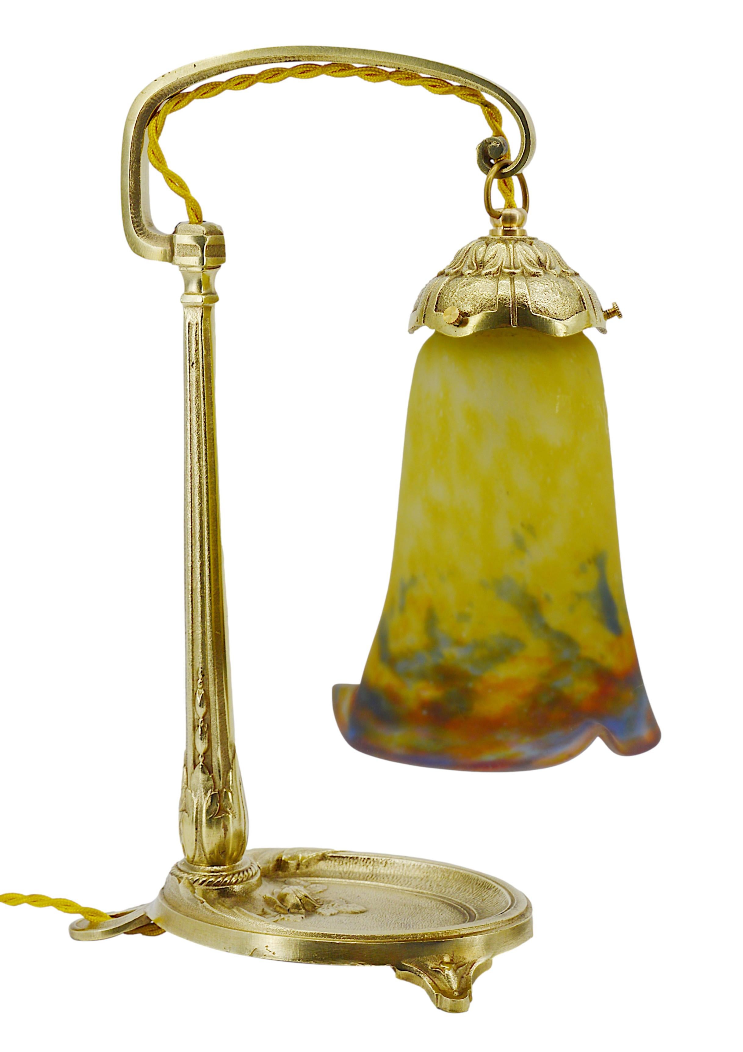 Art Deco Muller Freres & Charles Ranc Pair of Table Lamps, 1920 For Sale