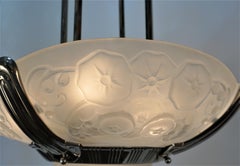 Muller Freres French 1930 Art Deco Chandelier