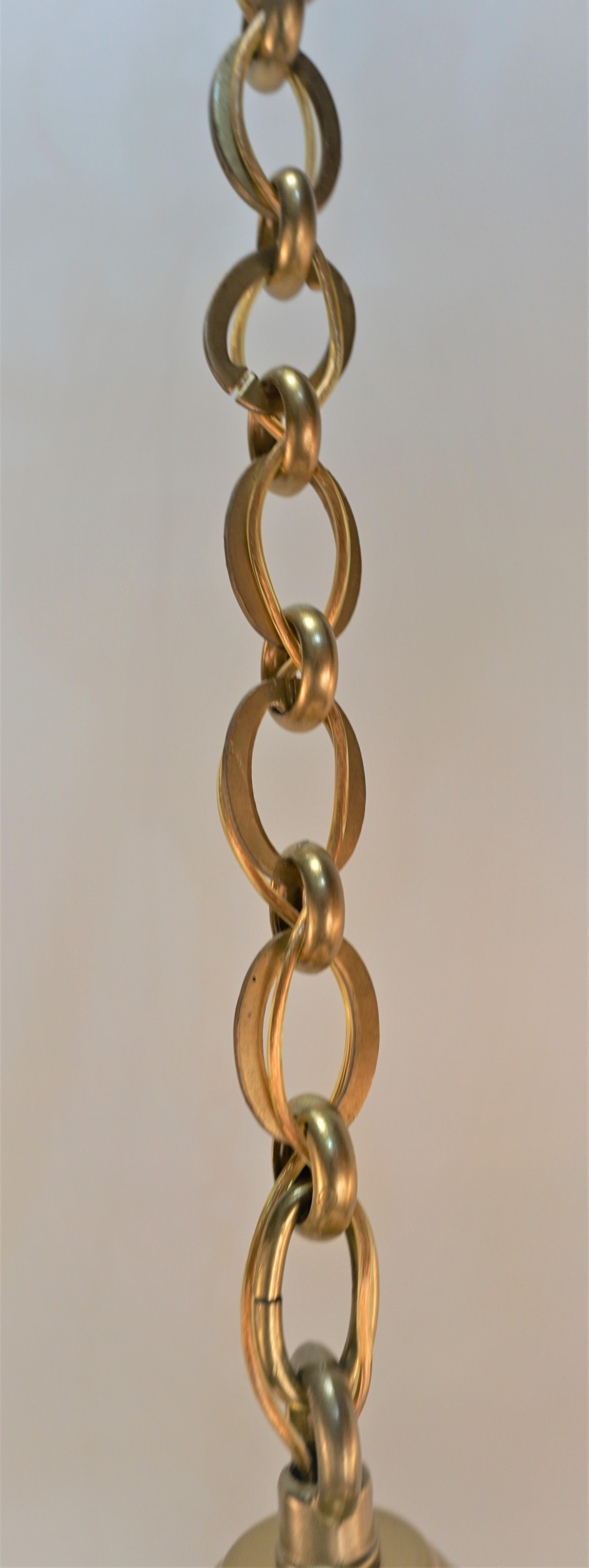 Muller freres French 1930 art deco pendant chandelier (4 in stock) For Sale 2