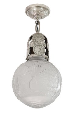 Muller Freres French Art Deco Bird Ceiling-Light, 1920