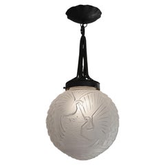 Muller Freres French Art Deco Bird Ceiling-Light, circa 1925
