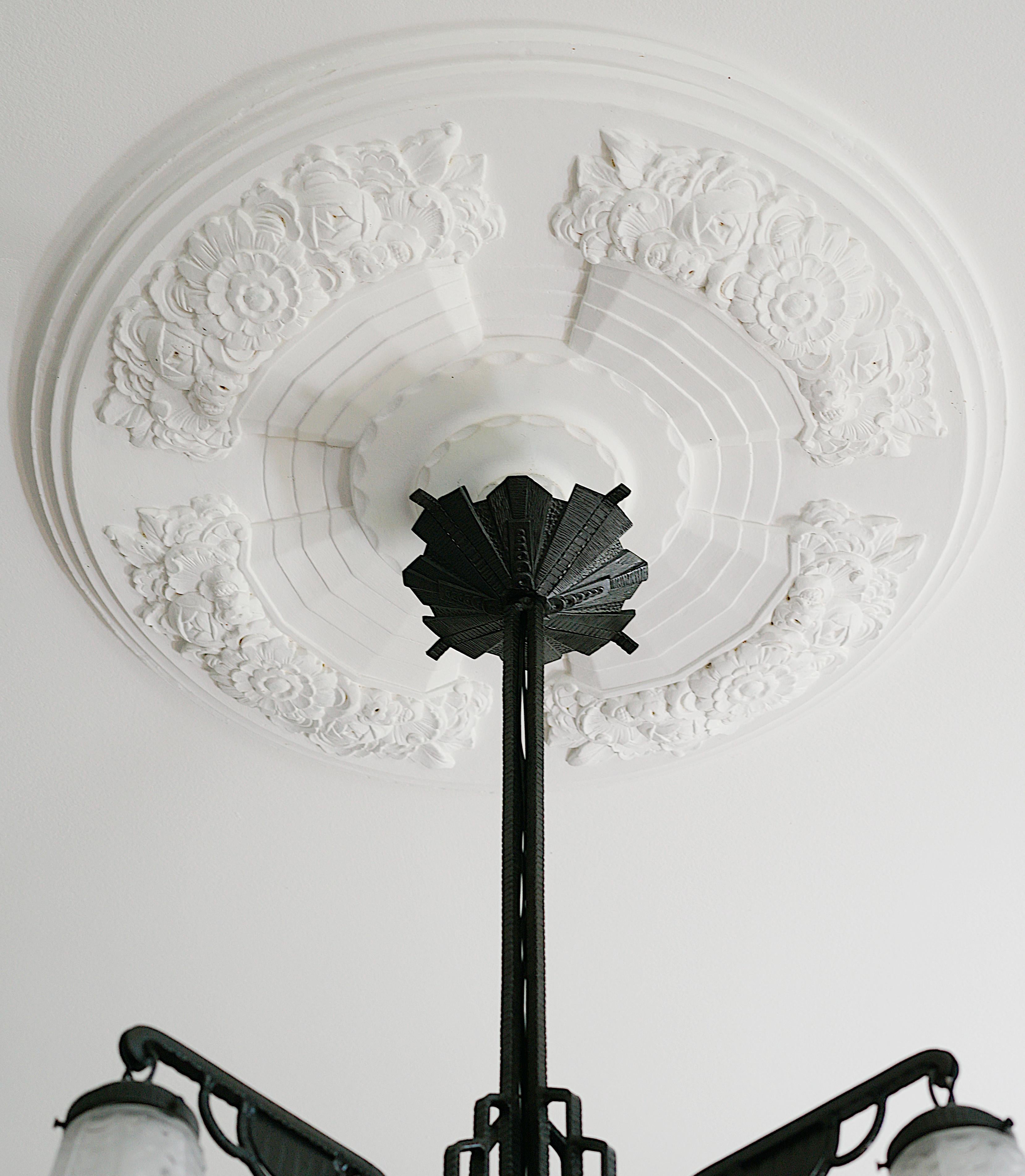 Muller Freres French Art Deco Chandelier, 1920 For Sale 14