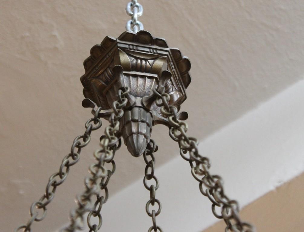 Early 20th Century Muller Freres French Art Deco Chandelier