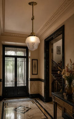 Muller Freres French Art Deco Pendant Chandelier, 1920